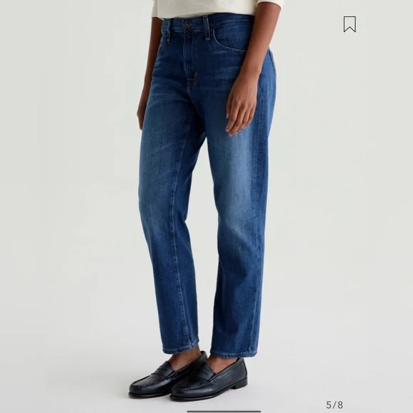 AG-ED Ex-Boyfriend Slouchy Jeans Size 27 Italian Denim Raw Hem - Picture 2 of 16